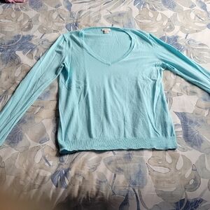 J. Crew Light Blue Long Sleeve V-Neck Top